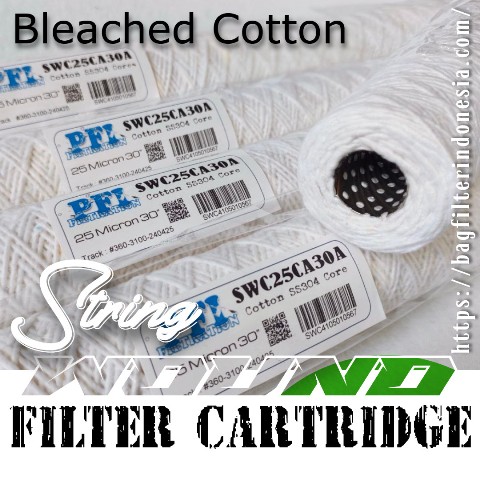 Bleached Cotton String Wound Filter untuk Filtrasi Cairan Proses Industri
