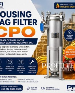 Housing Bag Filter CPO, Filter Minyak Sawit Industrial, SS304 SS316L